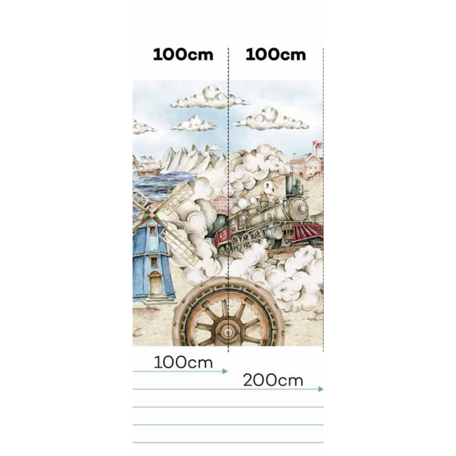 Fondo de pantalla INDUSTRIAL Evolution / Del pasado al futuro - 200CM