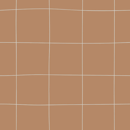 Irregular Check Pattern on Cinnamon Wallpaper 50x280CM