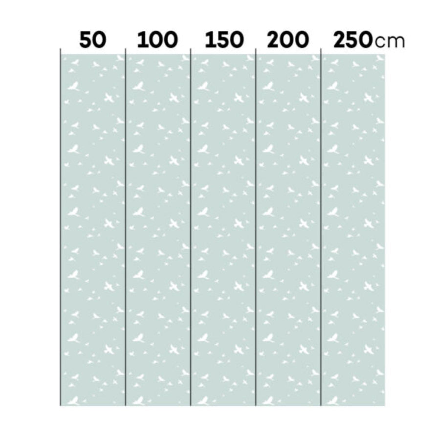 Vögel auf hellblauer Tapete, 50 x 280 cm