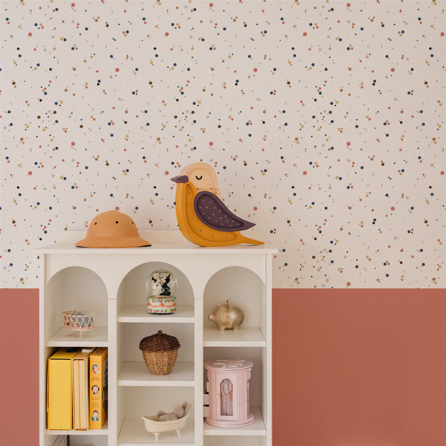 Papel pintado Minimini azul canela Dots - 50x280CM