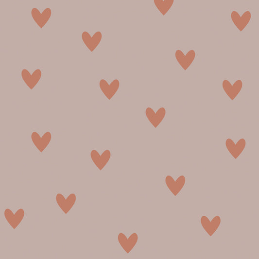 Pink Hearts On Red Brick Wallpaper 50x280CM