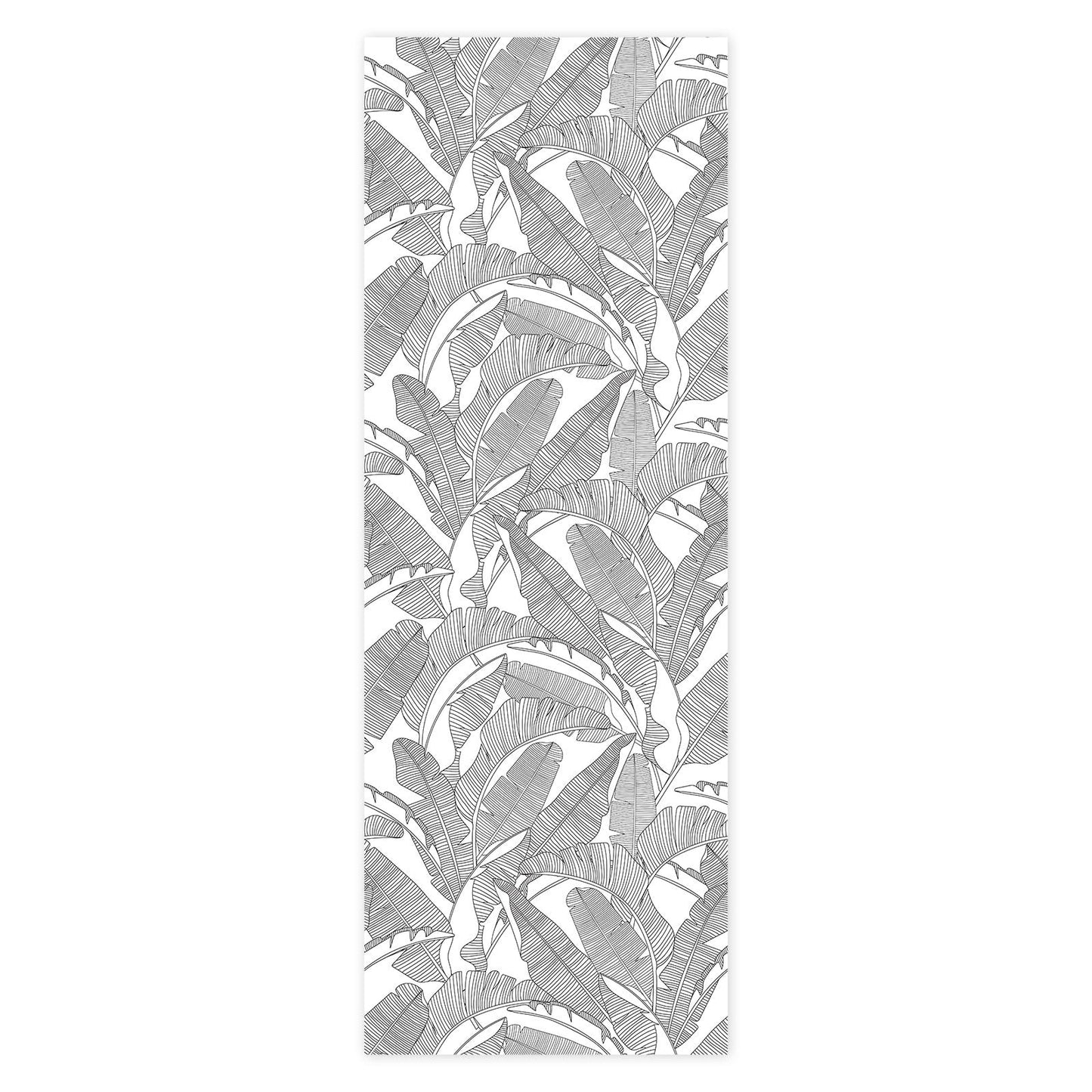 Papel pintado HOJAS DE PALMA Blanco y Negro 100x280CM
