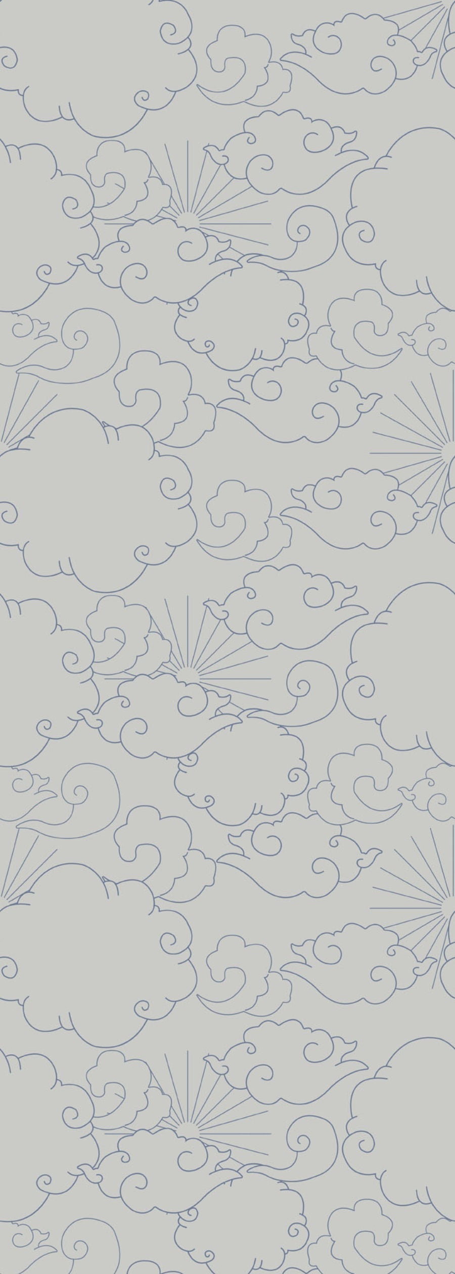 CLASSIC Dark Barocco Clouds Wallpaper 100x280CM