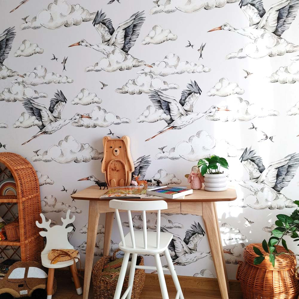 CIGÜEÑAS En Las Nubes Fondo De Pantalla 100x280CM