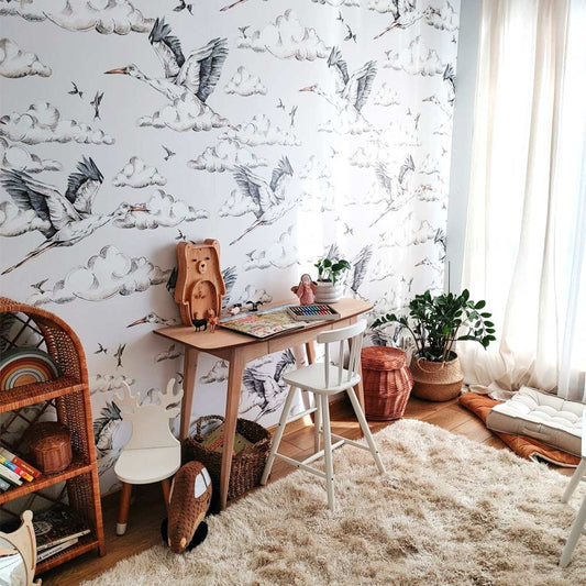 STORKS In The Clouds Wallpaper 100x280CM