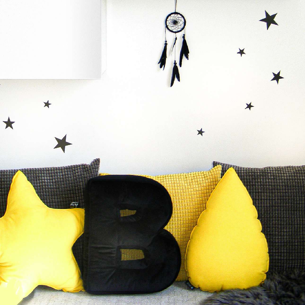 Mini Sterne Schwarz Set - 40x40 cm