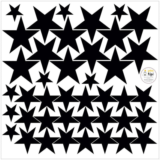 Mini Stars Black Set - 40x40 cm