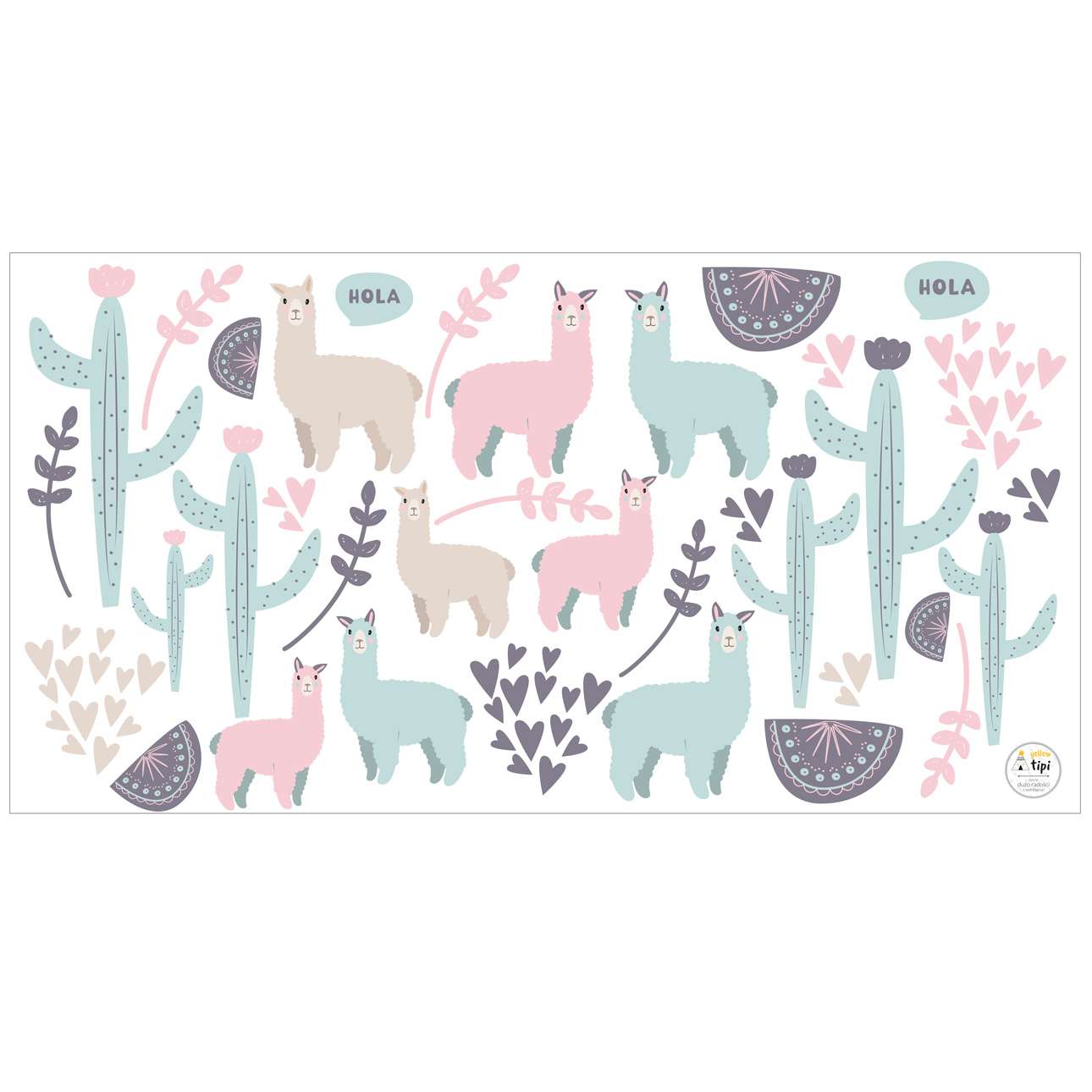 Sweet Llama Sticker Set - 130x70CM