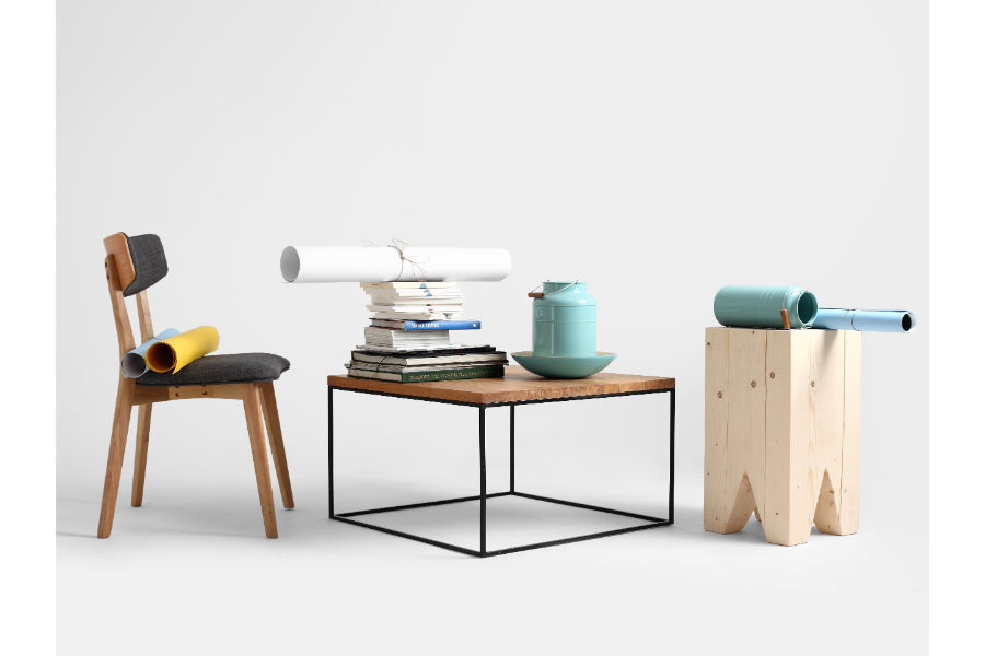 Mesa auxiliar de madera de roble TENSIO