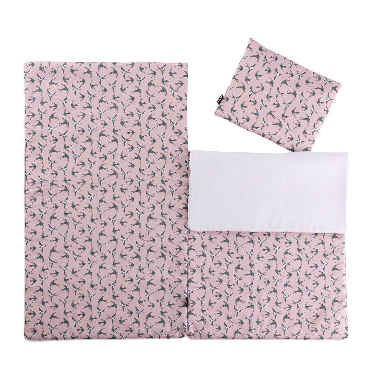 Toddler sleeping bag Pink & Swallows - 65 x 100 - pink