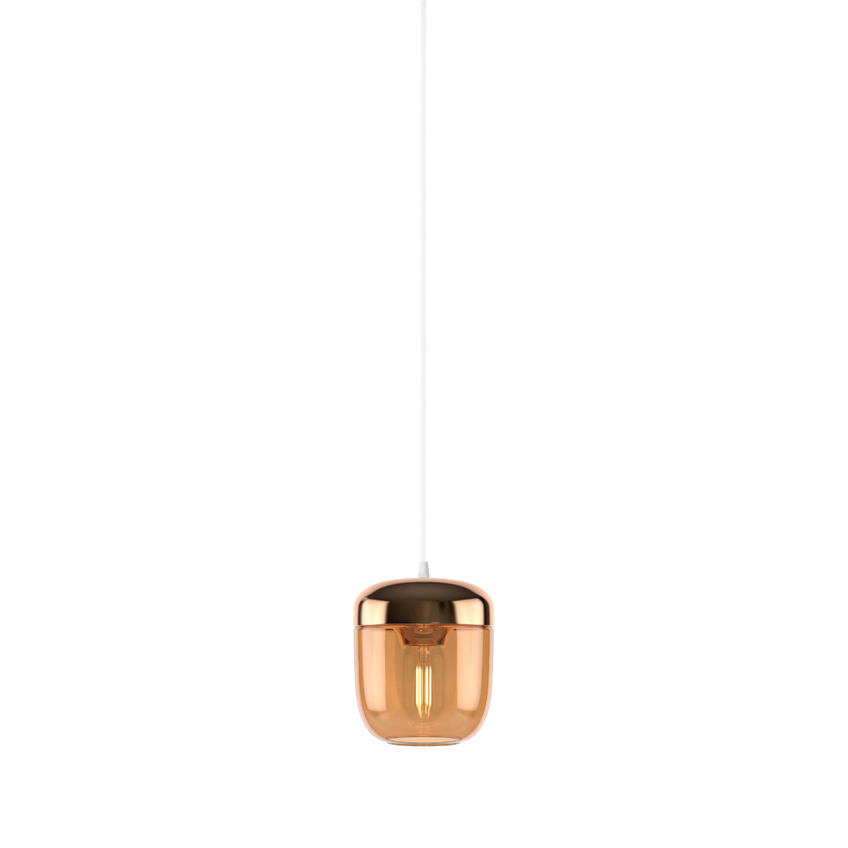 ACORN Bernsteinfarbene Pendelleuchte aus Messing