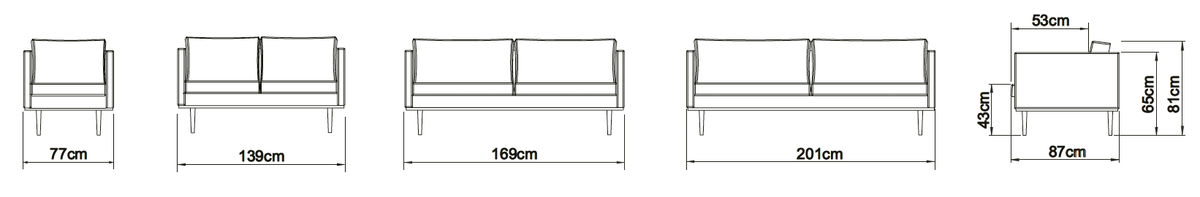VANGEN 2,5-Sitzer-Sofa 169 cm