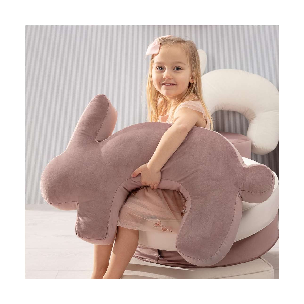 Velvet Bunny grey nursing pillow