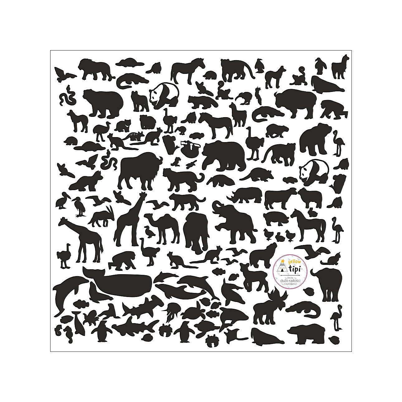 World Animals Black - 60x60CM