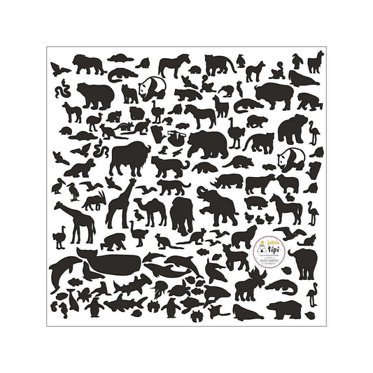 World Animals Black - 60x60CM