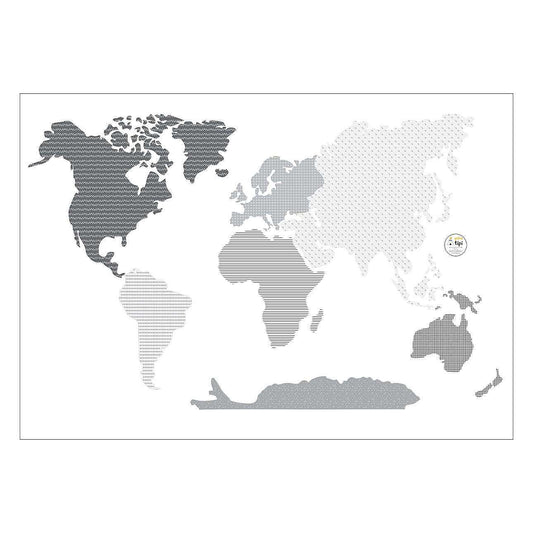 World Map Black Sticker - 155x88 cm