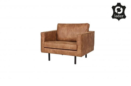 LOFT Cognac Leather Armchair 105CM, 20 - 25 Day Delivery- D40Studio