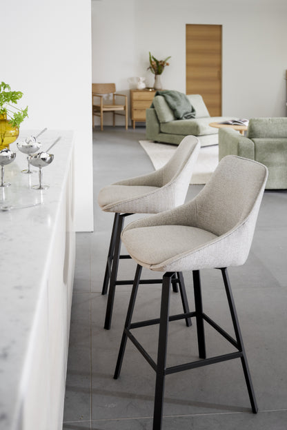 Rowico ALISON Bar Chair Beige, Set of 2, Swivel