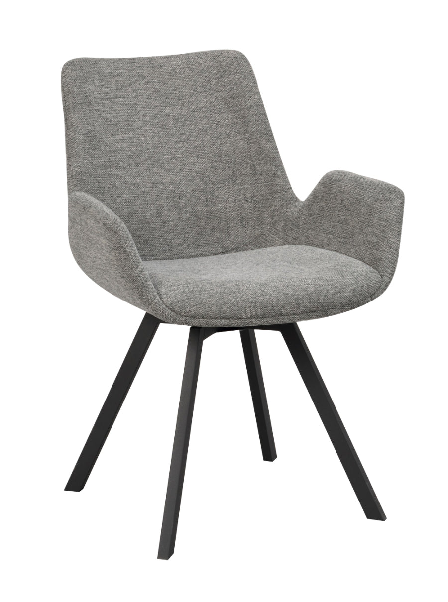 NORWELL Grey & Black Swivel Set of 2 Chairs