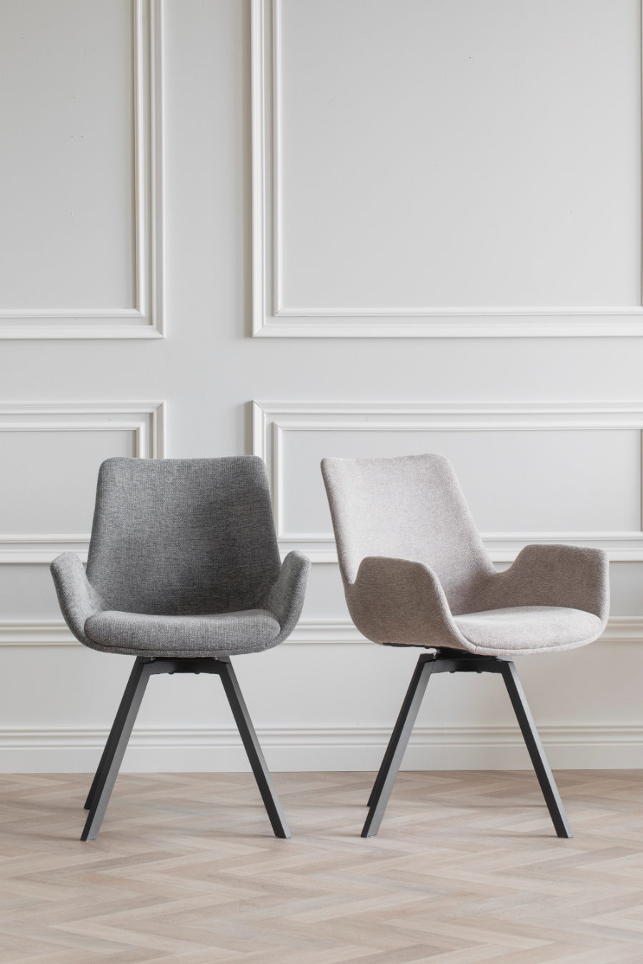 NORWELL Grey & Black Swivel Set of 2 Chairs