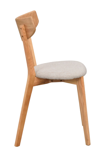 AMI Set of 2 Chairs – lacquered oak/grey-beige seat – 7