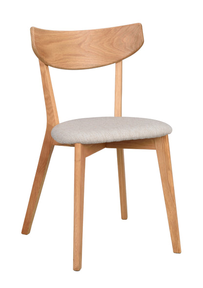 AMI Set of 2 Chairs – lacquered oak/grey-beige seat – 8