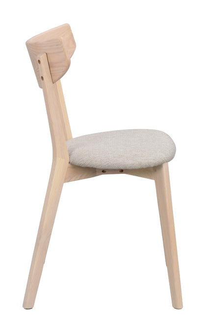 AMI Set of 2 Chairs – whitewash oak/grey-beige seat – 8
