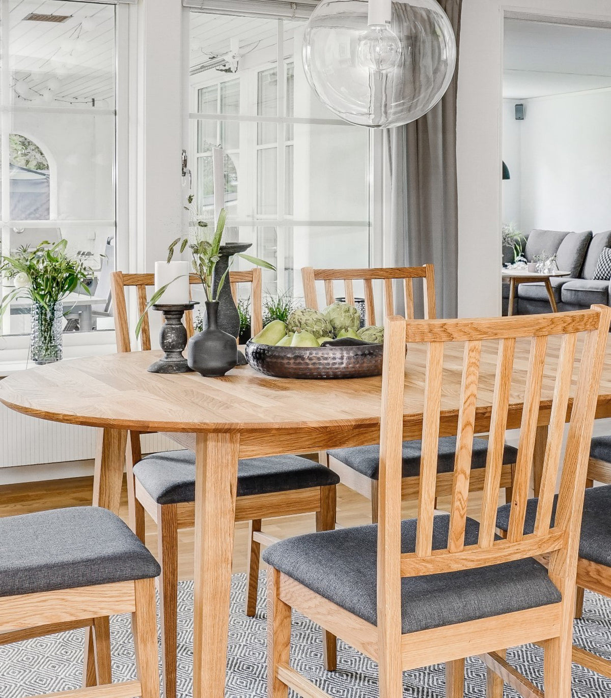 FILIPPA Set of 2 Chairs – Oak/grey fabric – 2