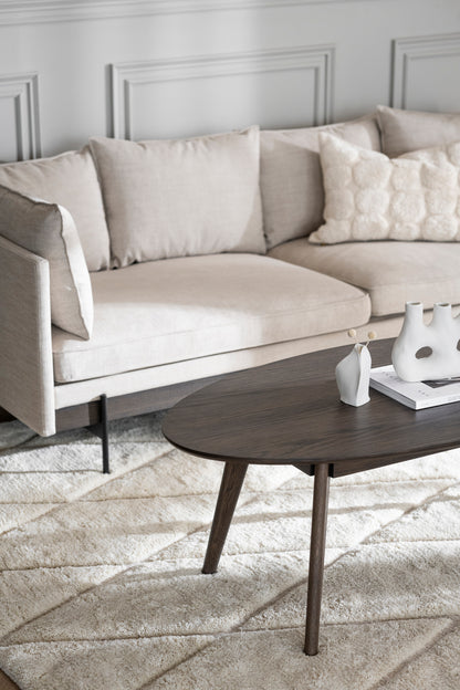 YUMI Oval Coffee Table 130CM – Brown Oak – 2