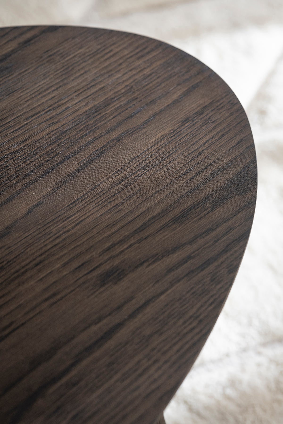 YUMI Oval Coffee Table 130CM – Brown Oak – 4