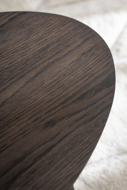 YUMI Oval Coffee Table 130CM – Brown Oak – 4