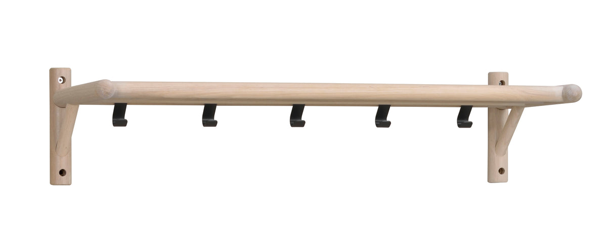 MILFORD Hat Rack – Whitewashed oak and black metal detail – 1