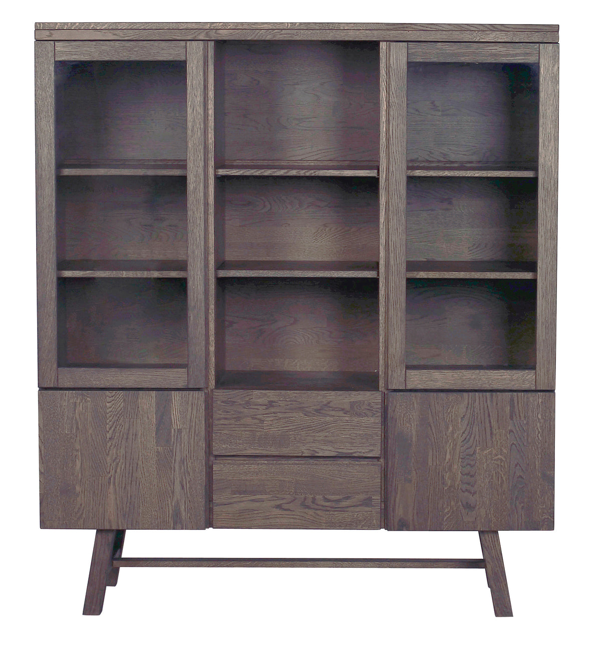 BROOKLYN Oak Vitrine 130 CM – Dark brown – 1
