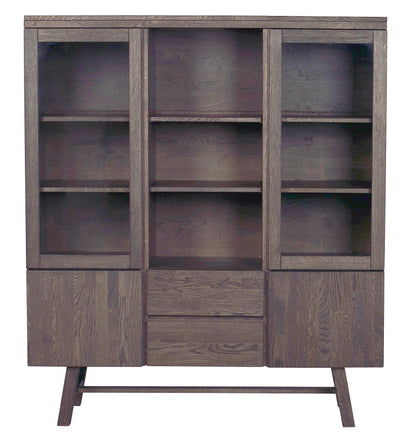 BROOKLYN Oak Vitrine 130 CM – Dark brown – 1