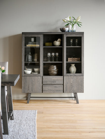 BROOKLYN Oak Vitrine 130 CM – Dark brown – 2