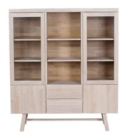BROOKLYN Oak Vitrine 130 CM – Whitewashed – 1