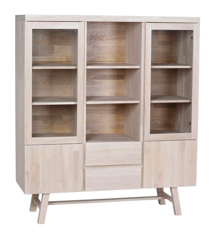 BROOKLYN Oak Vitrine 130 CM – Whitewashed – 7