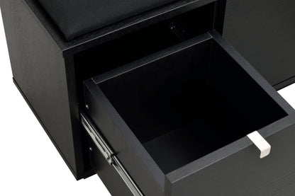 CONFETTI 2 Drawer Bench – Black stained oak / black fabric – 6