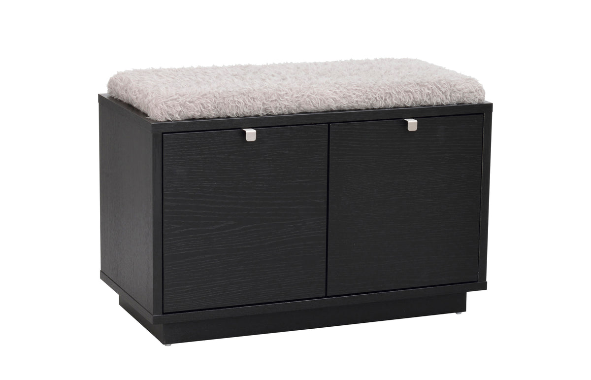 CONFETTI 2 Drawer Bench – Black stained Oak / grey sheep look – 4