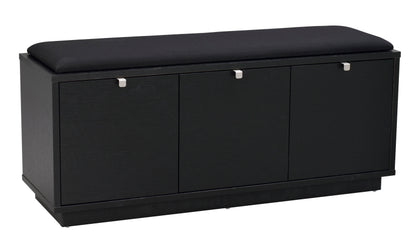 CONFETTI 3 Drawer Bench – Black stained oak / black fabric – 4