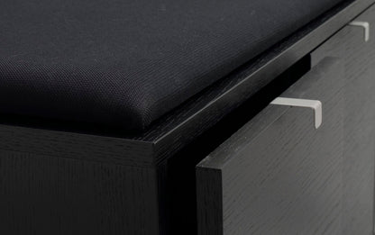 CONFETTI 3 Drawer Bench – Black stained oak / black fabric – 7