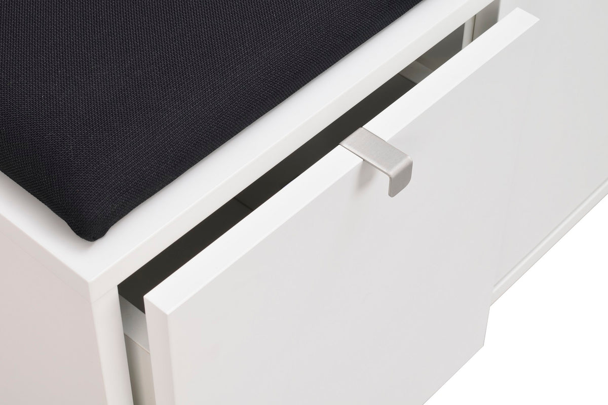 CONFETTI 3 Drawer Bench – White / black fabric – 5