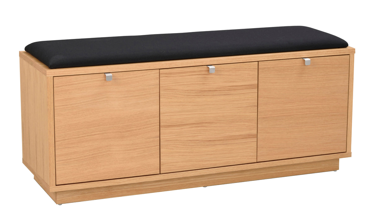 CONFETTI 3 Drawer Bench – Oiled oak / black fabric – 2