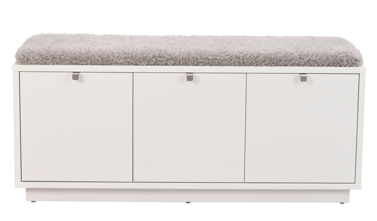 CONFETTI 3 Drawer Bench – White / grey sheep look – 1