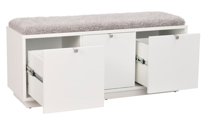 CONFETTI 3 Drawer Bench – White / grey sheep look – 4