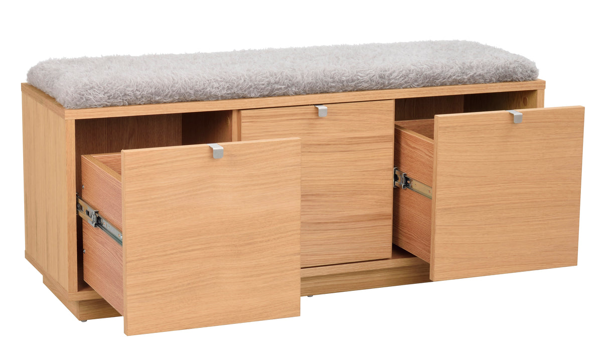 CONFETTI 3 Drawer Bench – Oiled oak / grey sheep look – 3