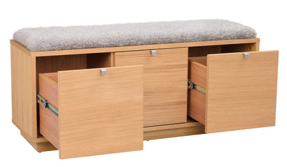 CONFETTI 3 Drawer Bench – Oiled oak / grey sheep look – 3