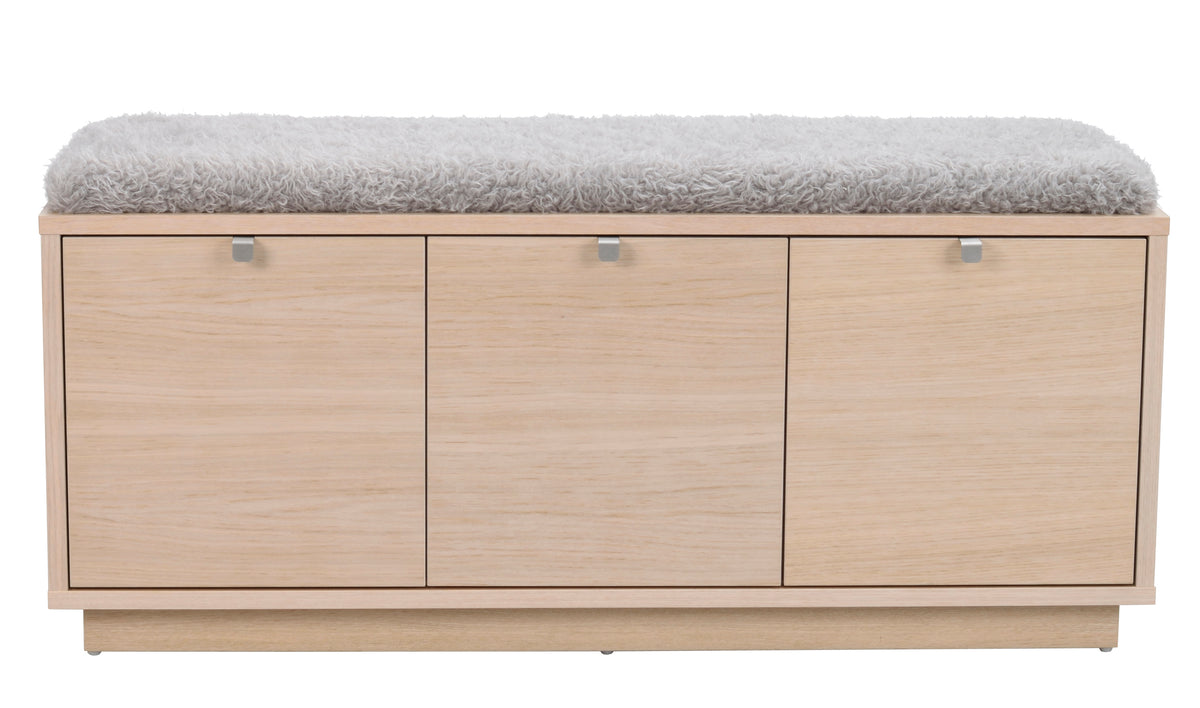 CONFETTI 3 Drawer Bench – Whitewash oak / grey sheep look – 1