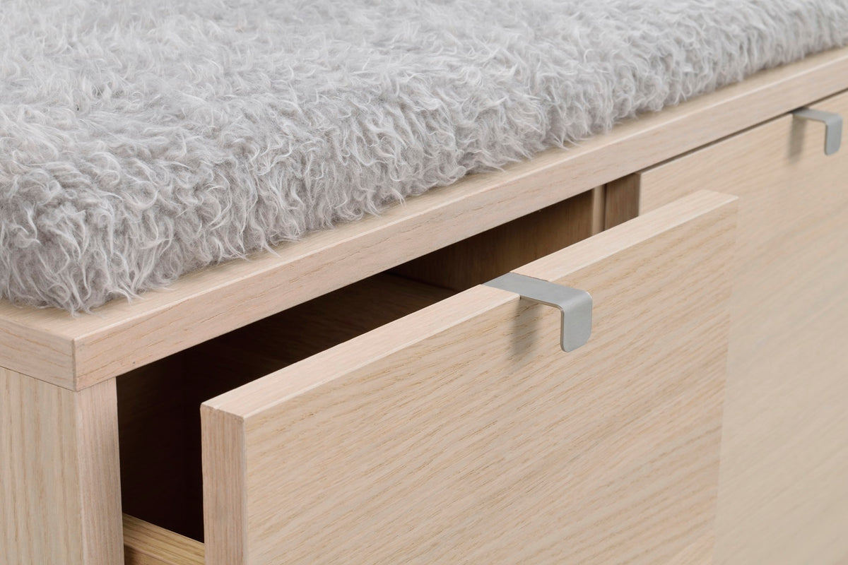 CONFETTI 3 Drawer Bench – Whitewash oak / grey sheep look – 7