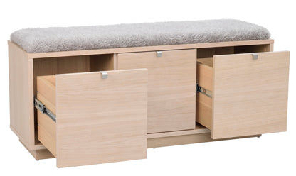 CONFETTI 3 Drawer Bench – Whitewash oak / grey sheep look – 4